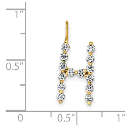 True Origin 14K Yellow Gold 1/2 carat Lab Grown Diamond VS+ F+ Complete Alphabet H Pendant