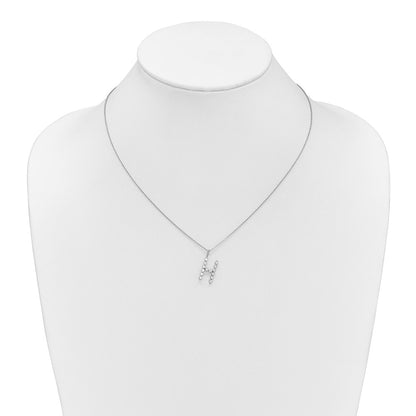 True Origin 14K White Gold 1/2 carat Lab Grown Diamond VS+ F+ Complete Alphabet H Pendant Necklace