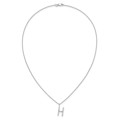 True Origin 14K White Gold 1/2 carat Lab Grown Diamond VS+ F+ Complete Alphabet H Pendant Necklace