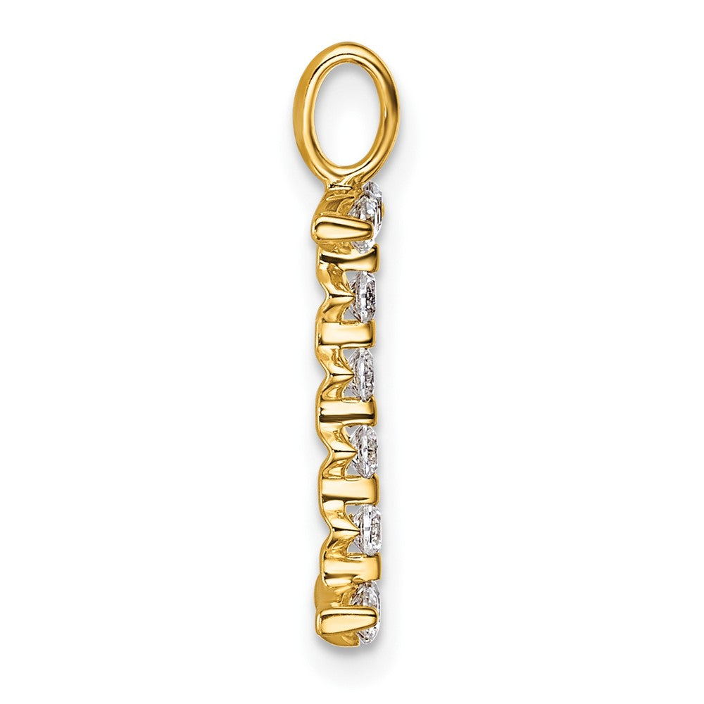 True Origin 14K Yellow Gold 1/3 carat Lab Grown Diamond VS+ F+ Complete Alphabet I Pendant