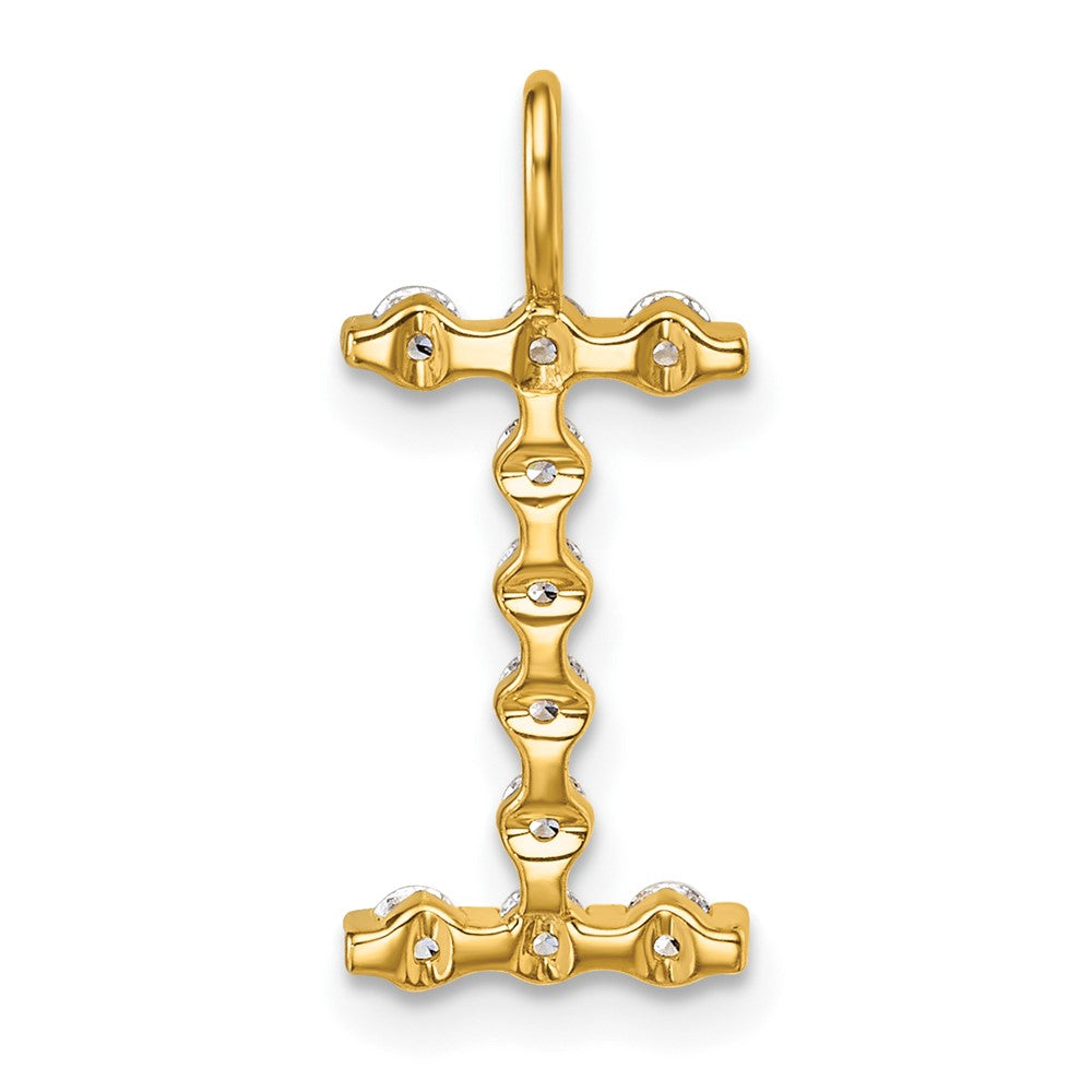 True Origin 14K Yellow Gold 1/3 carat Lab Grown Diamond VS+ F+ Complete Alphabet I Pendant