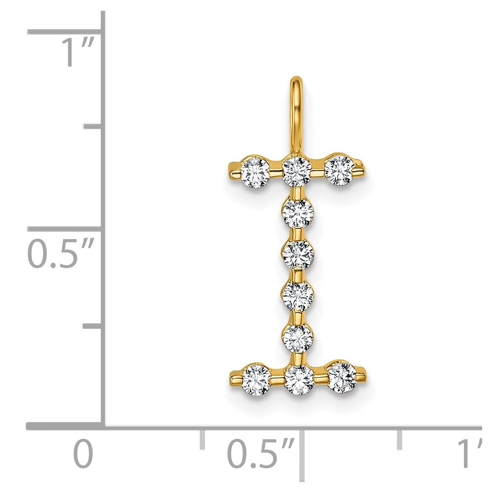 True Origin 14K Yellow Gold 1/3 carat Lab Grown Diamond VS+ F+ Complete Alphabet I Pendant