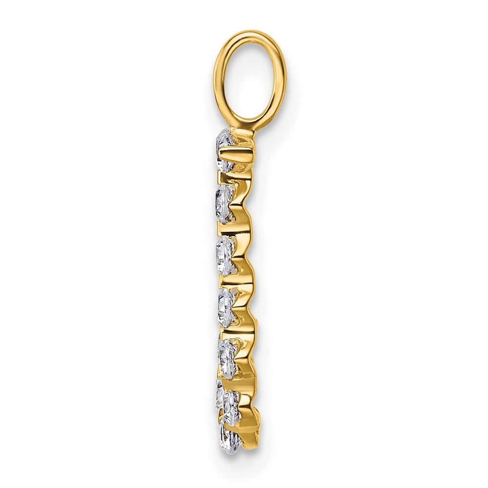 True Origin 14K Yellow Gold 3/8 carat Lab Grown Diamond VS+ F+ Complete Alphabet J Pendant