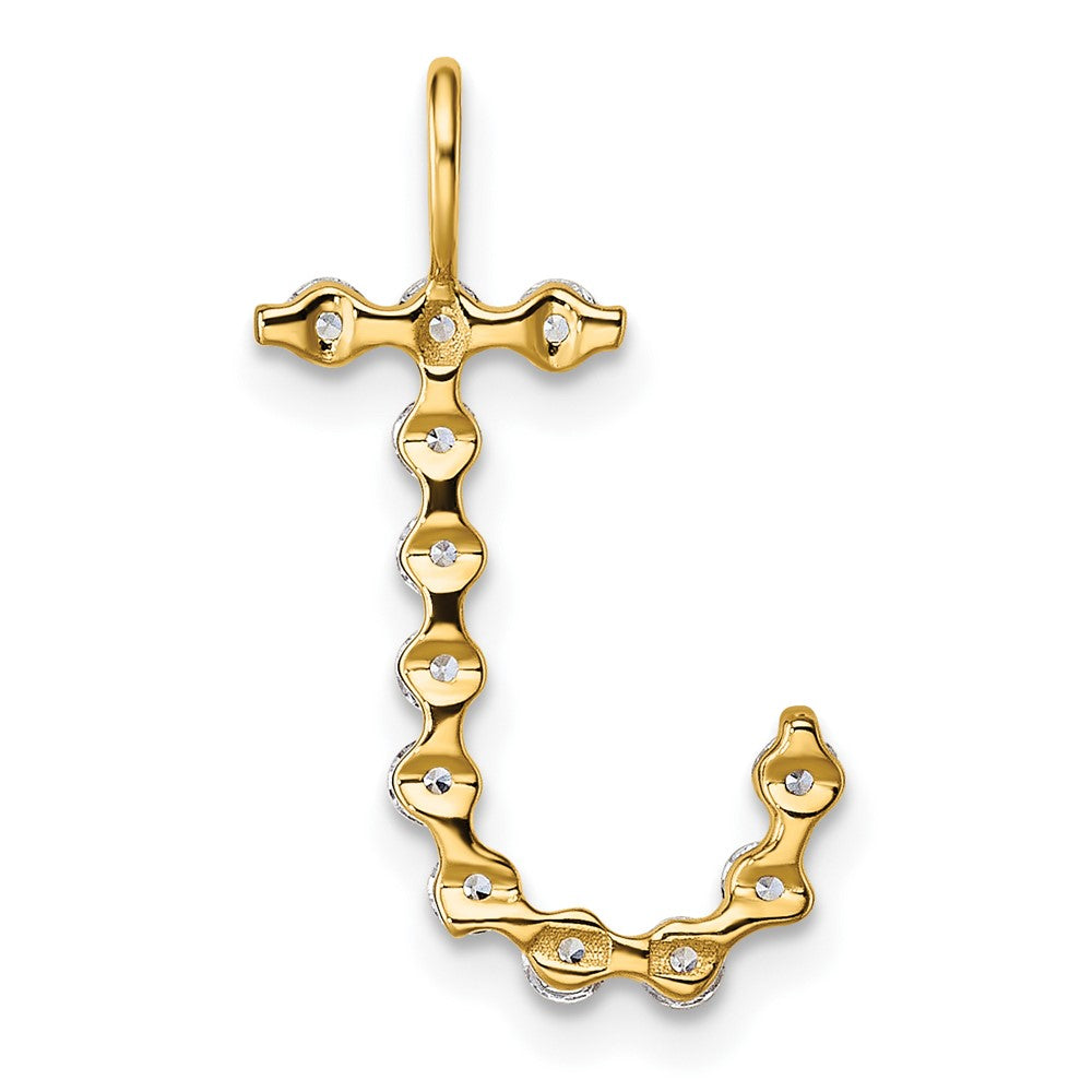 True Origin 14K Yellow Gold 3/8 carat Lab Grown Diamond VS+ F+ Complete Alphabet J Pendant