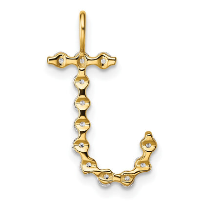 True Origin 14K Yellow Gold 3/8 carat Lab Grown Diamond VS+ F+ Complete Alphabet J Pendant
