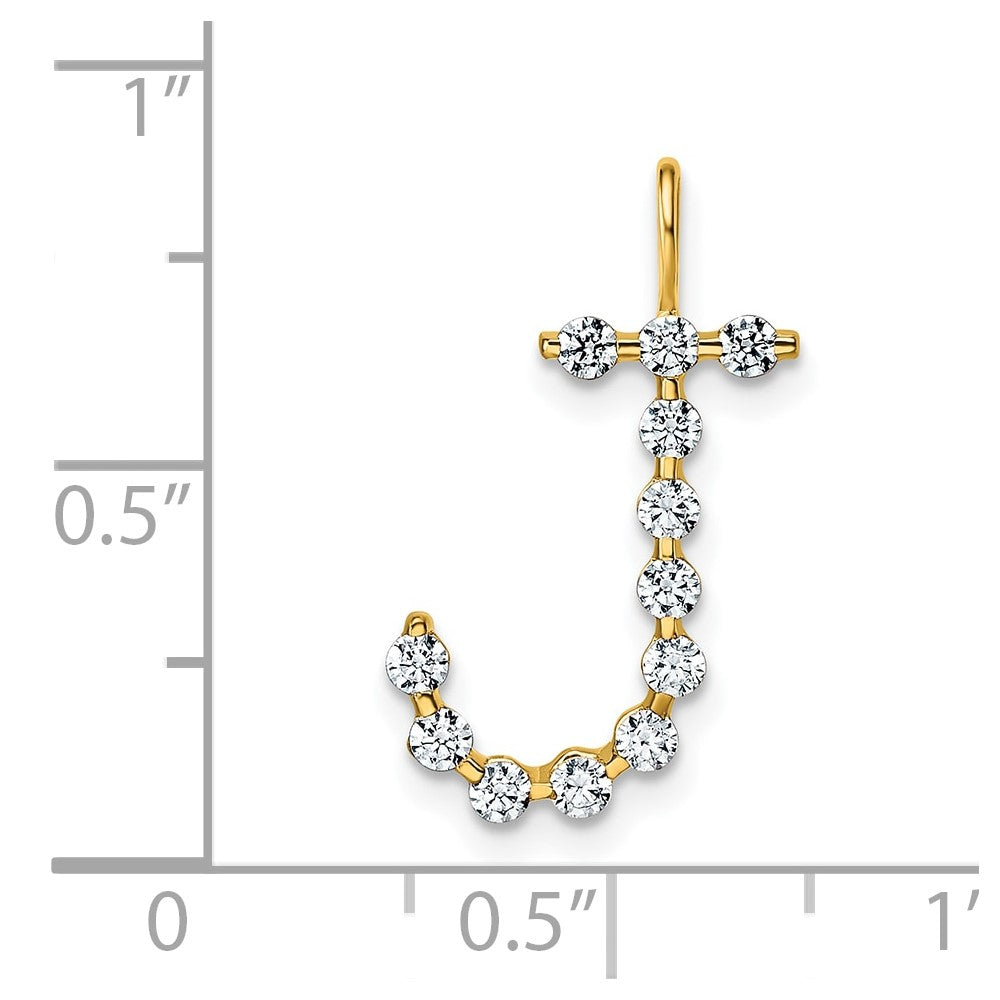 True Origin 14K Yellow Gold 3/8 carat Lab Grown Diamond VS+ F+ Complete Alphabet J Pendant