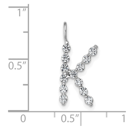 True Origin 14K White Gold 3/8 carat Lab Grown Diamond VS+ F+ Complete Alphabet K Pendant