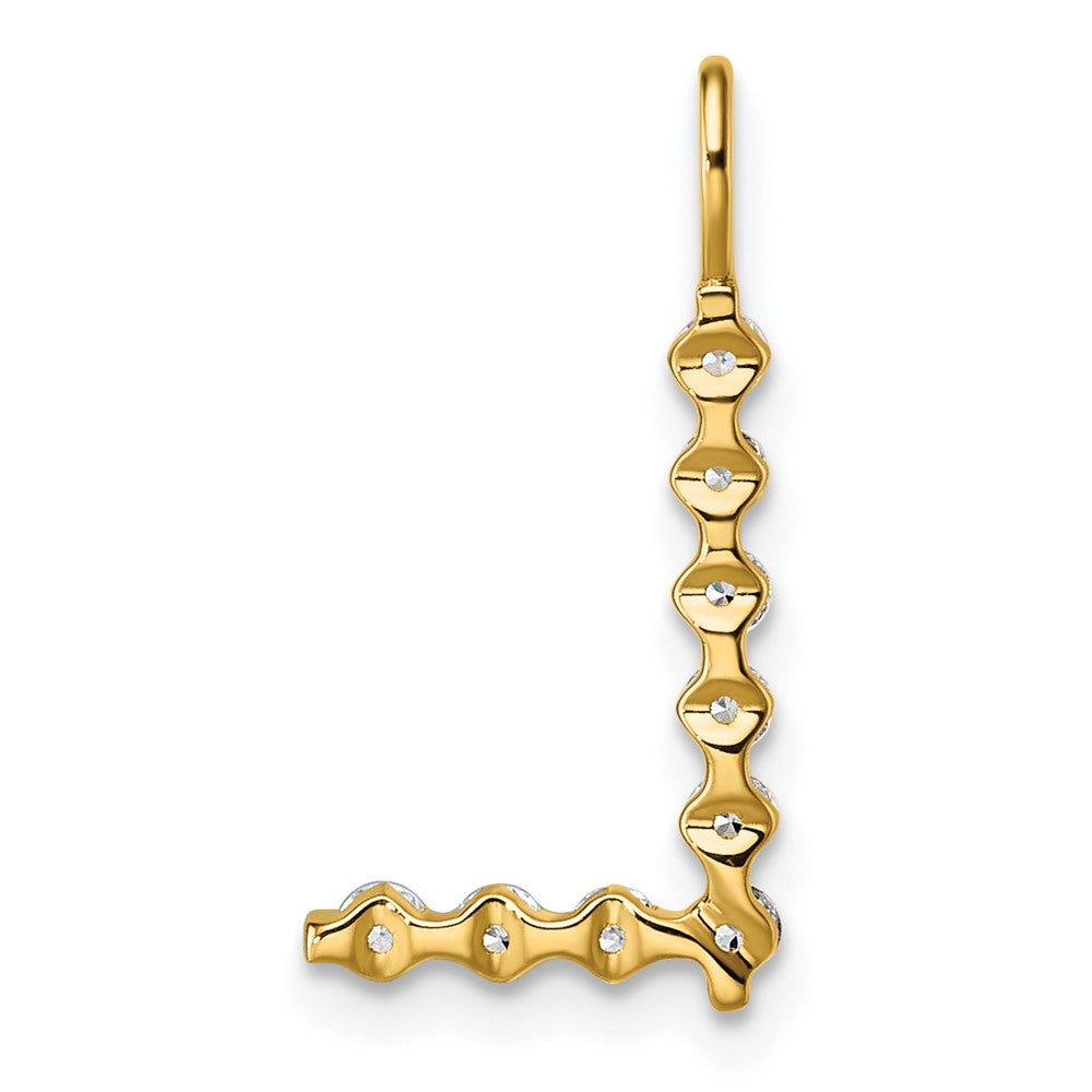 True Origin 14K Yellow Gold 1/3 carat Lab Grown Diamond VS+ F+ Complete Alphabet L Pendant