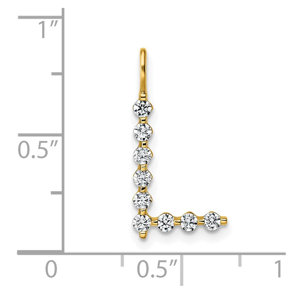 True Origin 14K Yellow Gold 1/3 carat Lab Grown Diamond VS+ F+ Complete Alphabet L Pendant