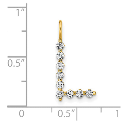 True Origin 14K Yellow Gold 1/3 carat Lab Grown Diamond VS+ F+ Complete Alphabet L Pendant