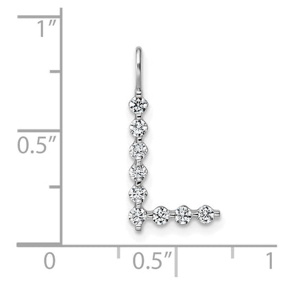 True Origin 14K White Gold 1/3 carat Lab Grown Diamond VS+ F+ Complete Alphabet L Pendant