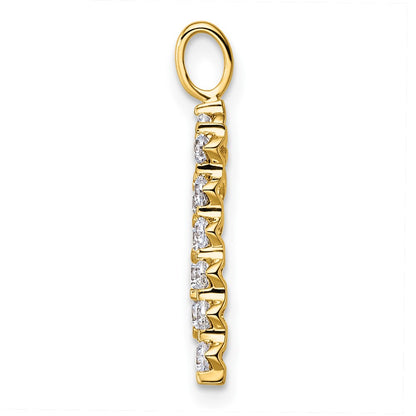 True Origin 14K Yellow Gold 5/8 carat Lab Grown Diamond VS+ F+ Complete Alphabet M Pendant
