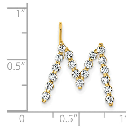 True Origin 14K Yellow Gold 5/8 carat Lab Grown Diamond VS+ F+ Complete Alphabet M Pendant