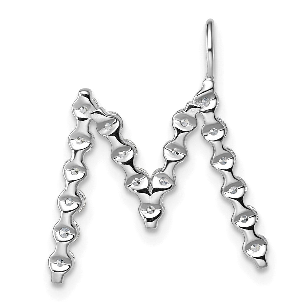 True Origin 14K White Gold 5/8 carat Lab Grown Diamond VS+ F+ Complete Alphabet M Pendant