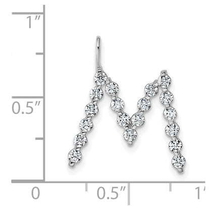 True Origin 14K White Gold 5/8 carat Lab Grown Diamond VS+ F+ Complete Alphabet M Pendant