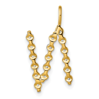 True Origin 14K Yellow Gold 5/8 carat Lab Grown Diamond VS+ F+ Complete Alphabet N Pendant