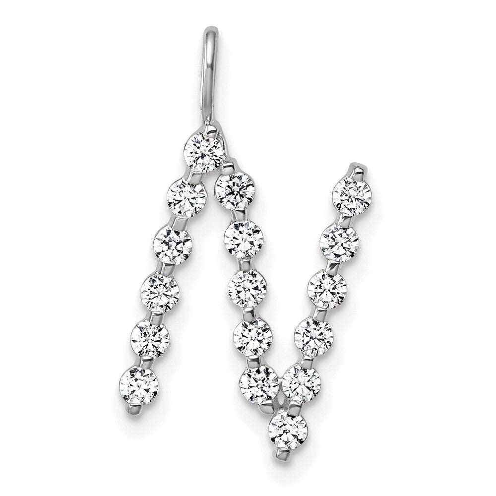 True Origin 14K White Gold 5/8 carat Lab Grown Diamond VS+ F+ Complete Alphabet N Pendant