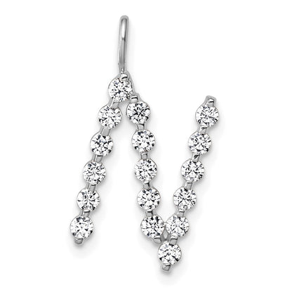 True Origin 14K White Gold 5/8 carat Lab Grown Diamond VS+ F+ Complete Alphabet N Pendant