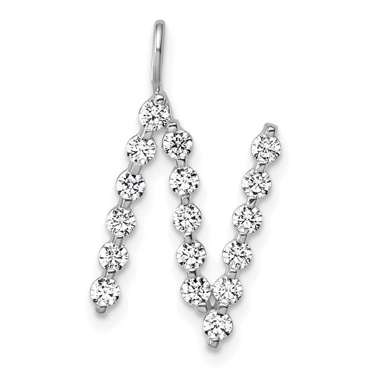 True Origin 14K White Gold 5/8 carat Lab Grown Diamond VS+ F+ Complete Alphabet N Pendant