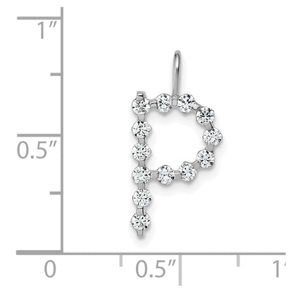 True Origin 14K White Gold 3/8 carat Lab Grown Diamond VS+ F+ Complete Alphabet P Pendant