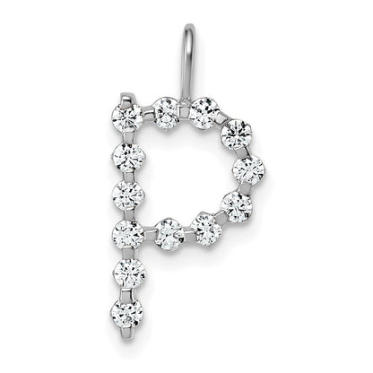 True Origin 14K White Gold 3/8 carat Lab Grown Diamond VS+ F+ Complete Alphabet P Pendant