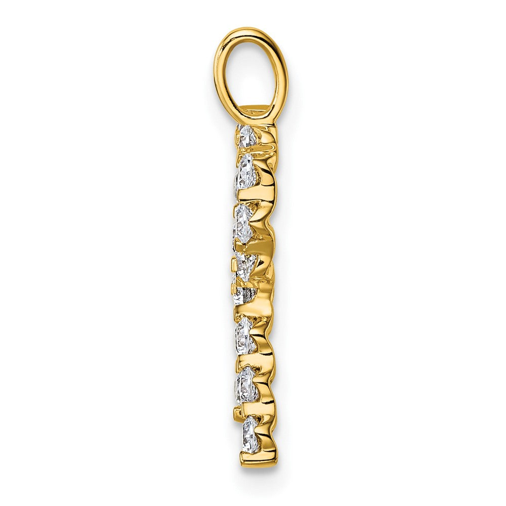 True Origin 14K Yellow Gold 1/2 carat Lab Grown Diamond VS+ F+ Complete Alphabet R Pendant