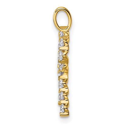 True Origin 14K Yellow Gold 1/2 carat Lab Grown Diamond VS+ F+ Complete Alphabet R Pendant