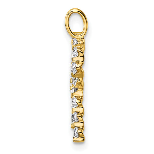 True Origin 14K Yellow Gold 1/2 carat Lab Grown Diamond VS+ F+ Complete Alphabet R Pendant