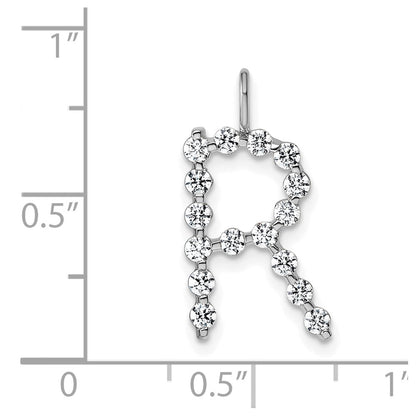 True Origin 14K White Gold 1/2 carat Lab Grown Diamond VS+ F+ Complete Alphabet R Pendant