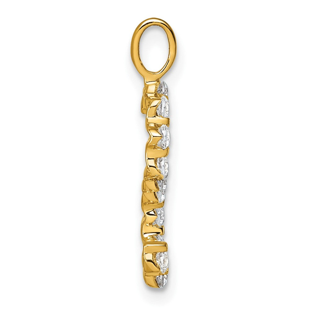 True Origin 14K Yellow Gold 1/2 carat Lab Grown Diamond VS+ F+ Complete Alphabet S Pendant