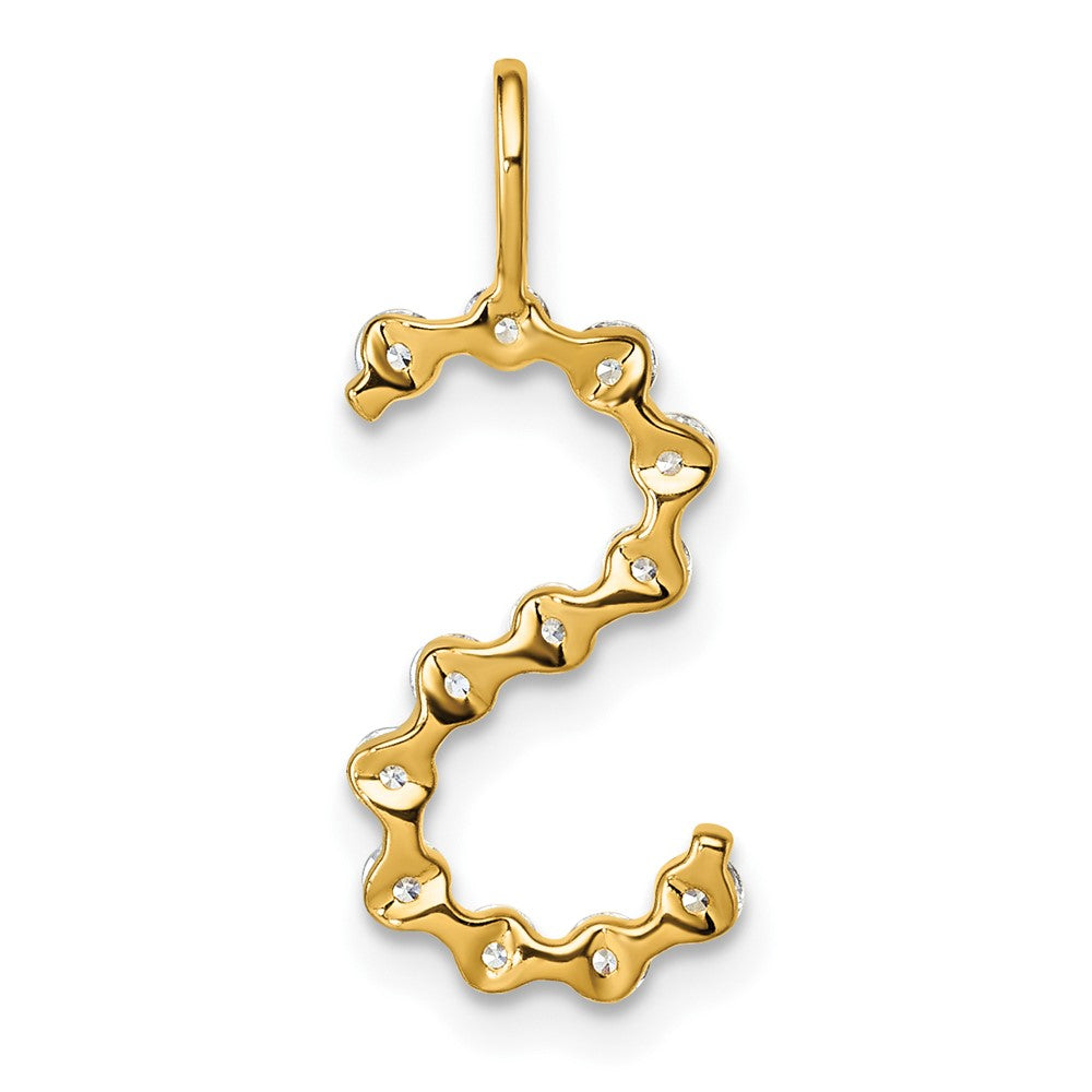 True Origin 14K Yellow Gold 1/2 carat Lab Grown Diamond VS+ F+ Complete Alphabet S Pendant