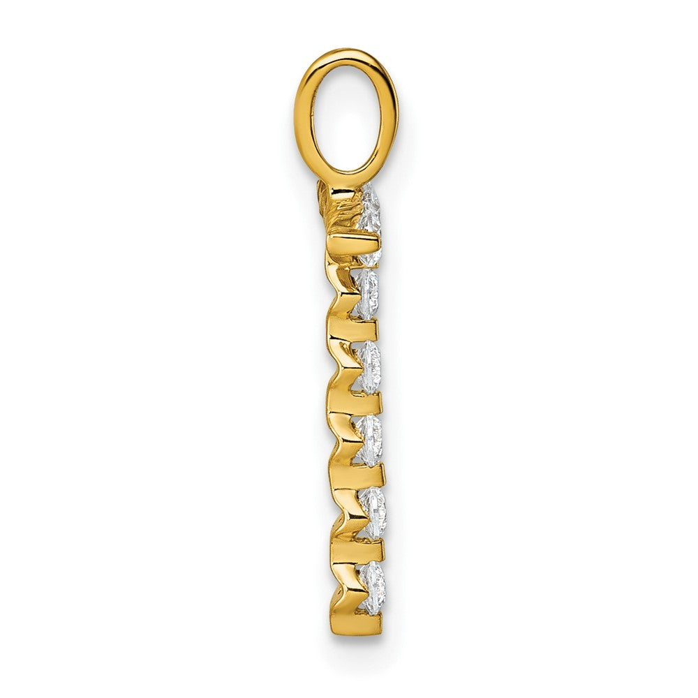 True Origin 14K Yellow Gold 1/3 carat Lab Grown Diamond VS+ F+ Complete Alphabet T Pendant