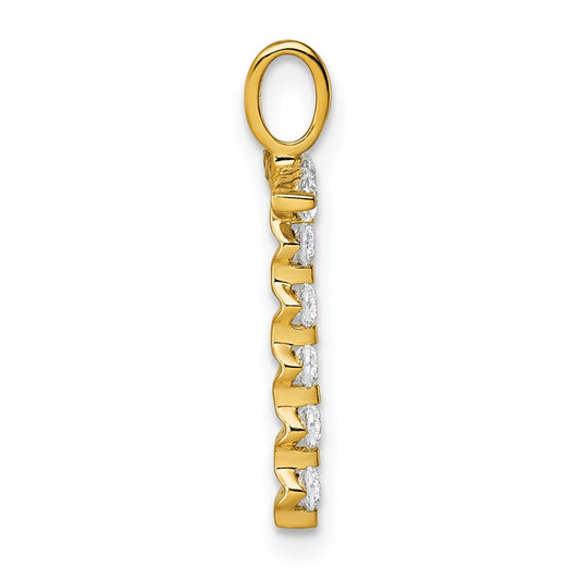 True Origin 14K Yellow Gold 1/3 carat Lab Grown Diamond VS+ F+ Complete Alphabet T Pendant