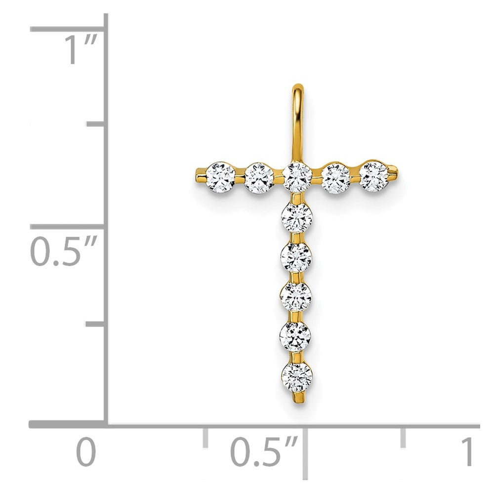 True Origin 14K Yellow Gold 1/3 carat Lab Grown Diamond VS+ F+ Complete Alphabet T Pendant