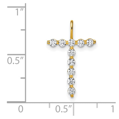 True Origin 14K Yellow Gold 1/3 carat Lab Grown Diamond VS+ F+ Complete Alphabet T Pendant