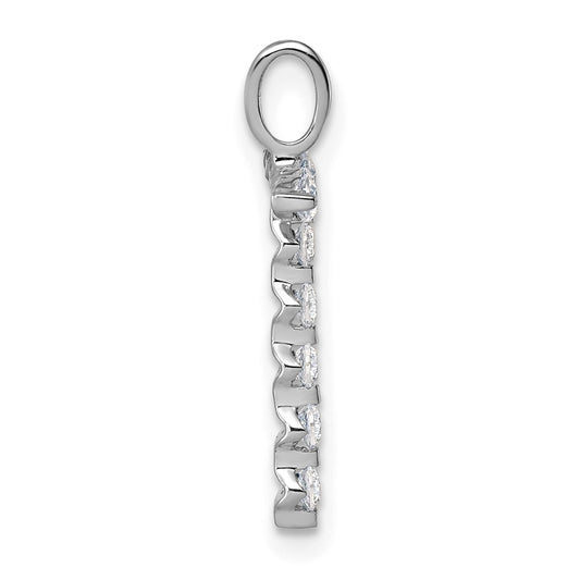 True Origin 14K White Gold 1/3 carat Lab Grown Diamond VS+ F+ Complete Alphabet T Pendant