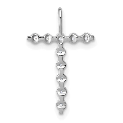 True Origin 14K White Gold 1/3 carat Lab Grown Diamond VS+ F+ Complete Alphabet T Pendant