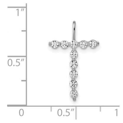 True Origin 14K White Gold 1/3 carat Lab Grown Diamond VS+ F+ Complete Alphabet T Pendant