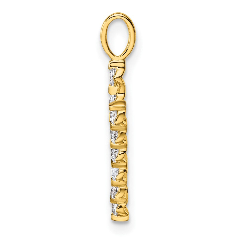 True Origin 14K Yellow Gold 3/8 carat Lab Grown Diamond VS+ F+ Complete Alphabet V Pendant