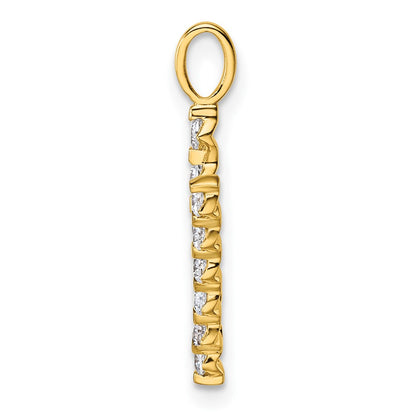 True Origin 14K Yellow Gold 3/8 carat Lab Grown Diamond VS+ F+ Complete Alphabet V Pendant
