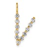 True Origin 14K Yellow Gold 3/8 carat Lab Grown Diamond VS+ F+ Complete Alphabet V Pendant