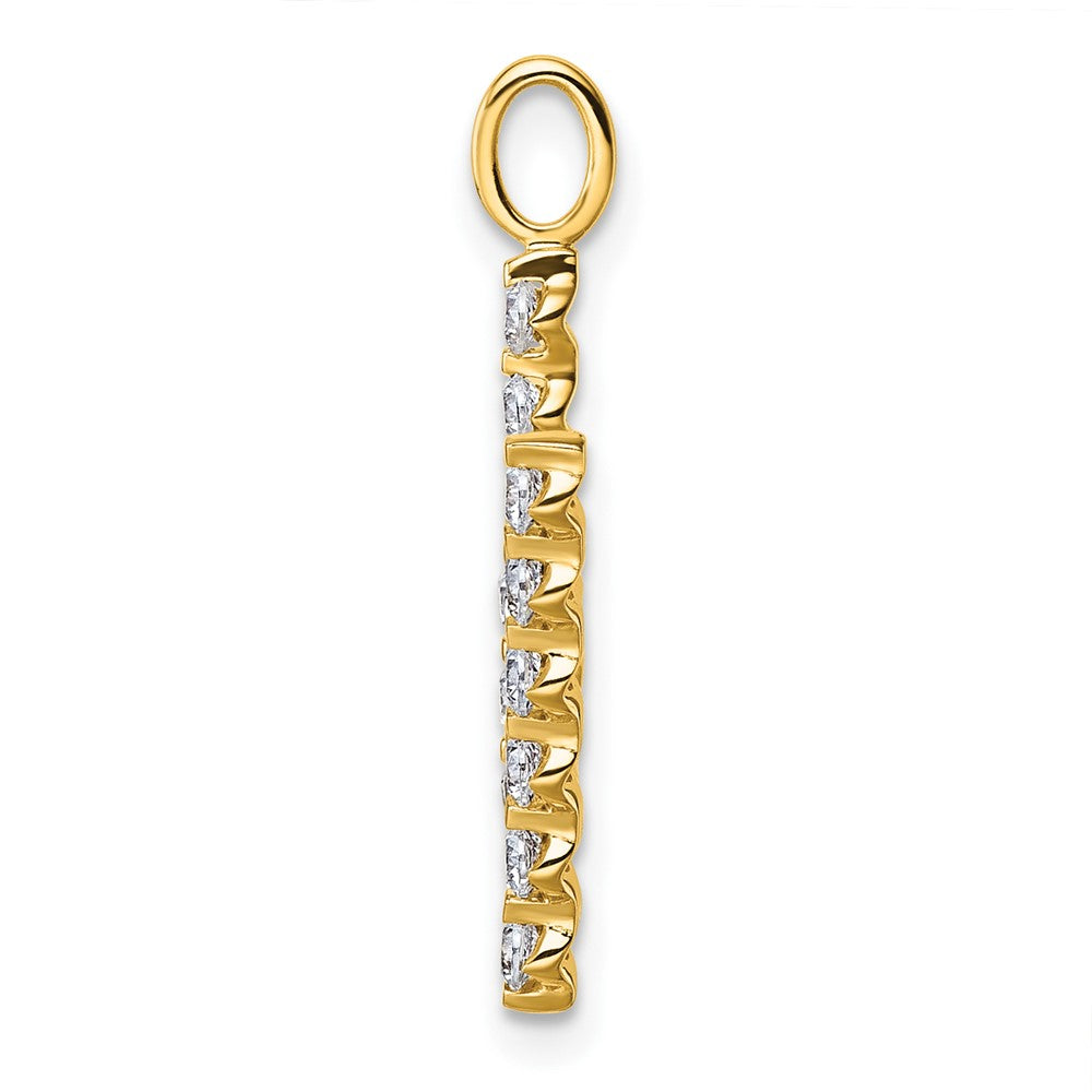 True Origin 14K Yellow Gold 5/8 carat Lab Grown Diamond VS+ F+ Complete Alphabet W Pendant