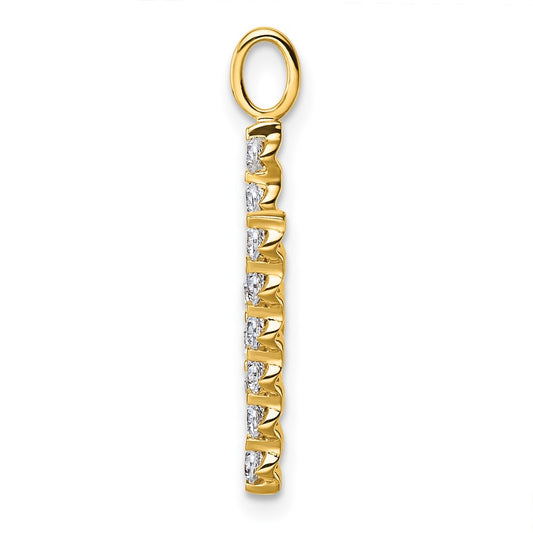 True Origin 14K Yellow Gold 5/8 carat Lab Grown Diamond VS+ F+ Complete Alphabet W Pendant