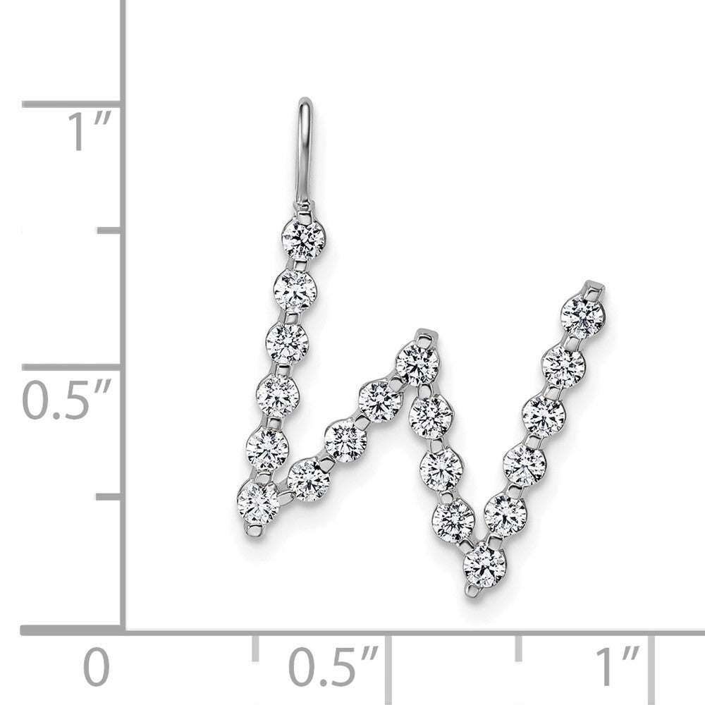 True Origin 14K White Gold 5/8 carat Lab Grown Diamond VS+ F+ Complete Alphabet W Pendant