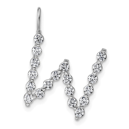 True Origin 14K White Gold 5/8 carat Lab Grown Diamond VS+ F+ Complete Alphabet W Pendant