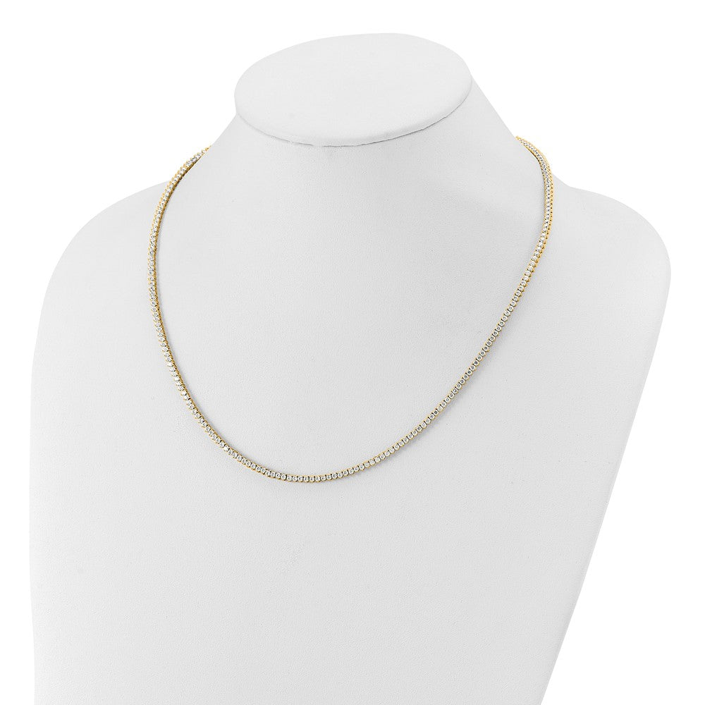 True Origin 14K Yellow Gold 8 1/10 carat Lab Grown Diamond VS+ F+ Complete 20 in Tennis Necklace