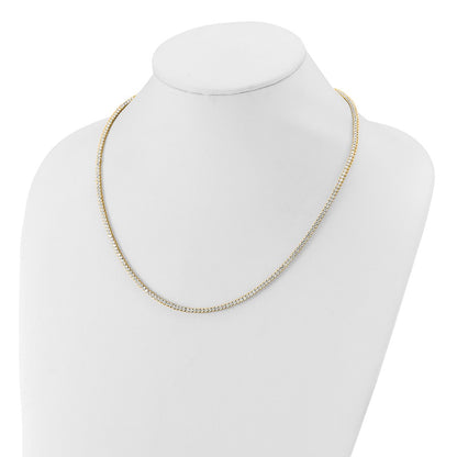 True Origin 14K Yellow Gold 8 1/10 carat Lab Grown Diamond VS+ F+ Complete 20 in Tennis Necklace