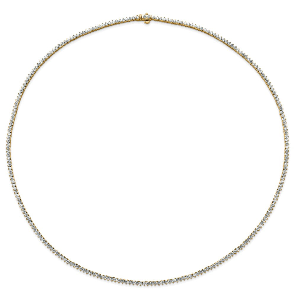 True Origin 14K Yellow Gold 8 1/10 carat Lab Grown Diamond VS+ F+ Complete 20 in Tennis Necklace