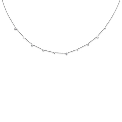 True Origin 14K White Gold 2 1/10 carat Lab Grown Diamond VS+ F+ Complete 10 Station 16 in Necklace