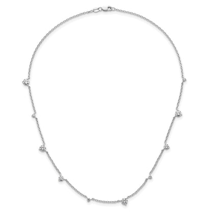 True Origin 14K White Gold 2 1/10 carat Lab Grown Diamond VS+ F+ Complete 10 Station 16 in Necklace